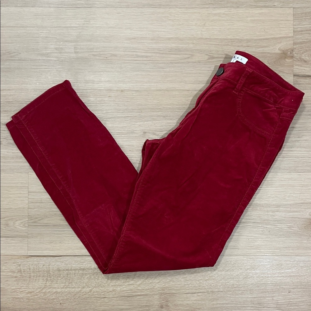 CAbi Deep Red Corduroy Trousers